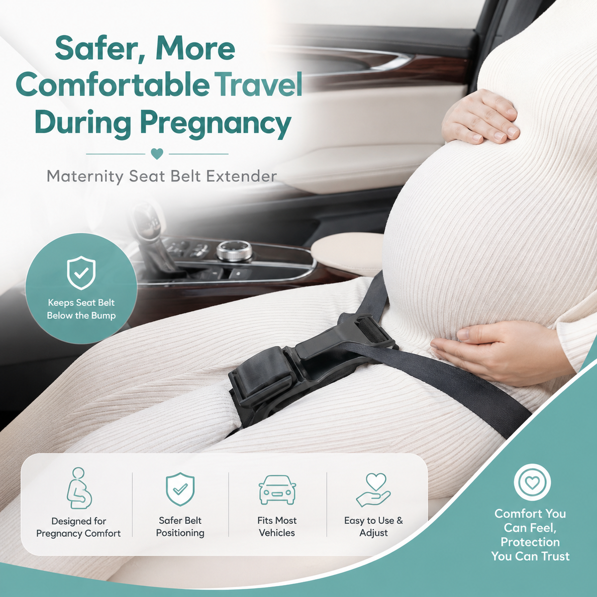 Maternity Car Seat Belt Adjuster for Pregnant Women